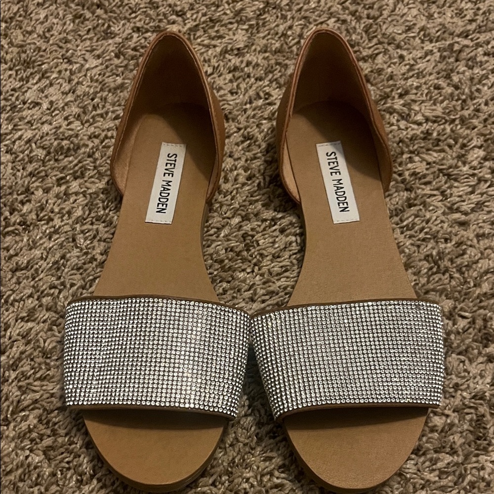Steve Madden Brown and Silver Women's Sandals